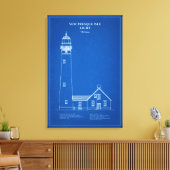 Nieuwe Presque Isle-vuurtoren - Michigan - AD Canvas Afdruk (Insitu (Woonkamer))