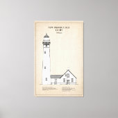 Nieuwe Presque Isle Vuurtoren - Michigan - SBD Canvas Afdruk (Voorkant)