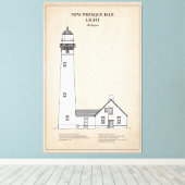 Nieuwe Presque Isle Vuurtoren - Michigan - SBD Canvas Afdruk (Insitu (Houten vloer))