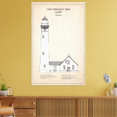 Nieuwe Presque Isle Vuurtoren - Michigan - SBD Canvas Afdruk (Insitu (Woonkamer))