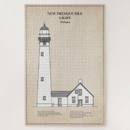 Nieuwe Presque Isle Vuurtoren - Michigan - SBD Legpuzzel
