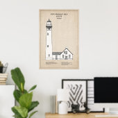 Nieuwe Presque Isle-vuurtoren - Michigan - SBD Poster (Thuiskantoor)