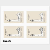 Nieuwe Presque Isle Vuurtoren - Michigan - SBD Rechthoekige Sticker (Vel)