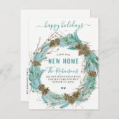 Nieuwe Prettige feestdagen vakantie Aankondigingskaart (Voorkant / Achterkant)