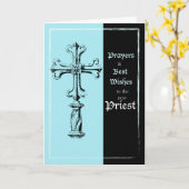 Nieuwe priesterbestelling Gefeliciteerd Kruis op B Kaart (Gele Bloem)