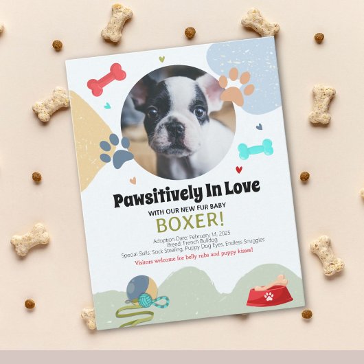 Nieuwe Puppy Aankondiging Kaart