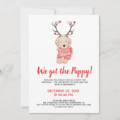 Nieuwe Puppy Kerst Kinderfeest Speelafspraak Kaart (Voorkant)