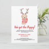 Nieuwe Puppy Kerst Kinderfeest Speelafspraak Kaart (Staand voorkant)