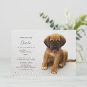 Nieuwe Puppy Kitten Aankondiging Foto (Staand voorkant)