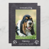 Nieuwe puppy - Maak kennis met Puppy Dog Chalkboar Aankondiging (Voorkant / Achterkant)