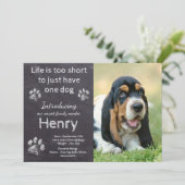 Nieuwe puppy - Rustic Pet Dog Photo Chalkboard Pup Aankondiging (Staand voorkant)