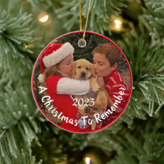 Nieuwe Puppy voor Kerstmis -  Keramisch Ornament (Boom)
