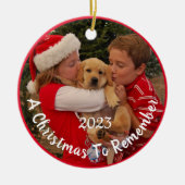 Nieuwe Puppy voor Kerstmis -  Keramisch Ornament (Voorkant)