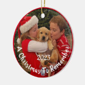Nieuwe Puppy voor Kerstmis -  Keramisch Ornament (Links)