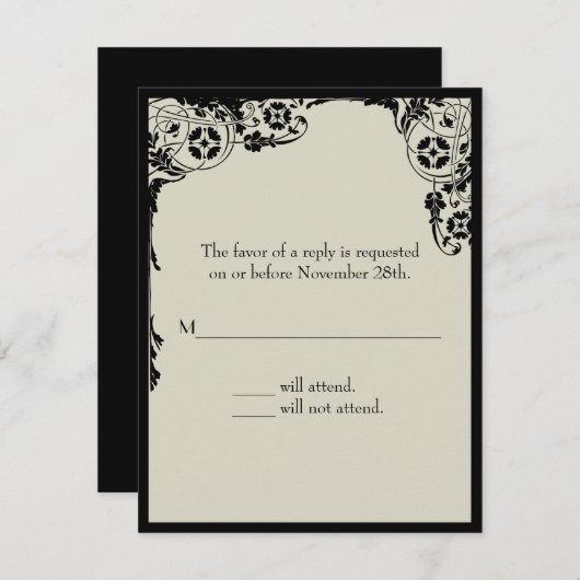 Nieuwe reactiekaart RSVP kaartje (Voorkant / Achterkant)