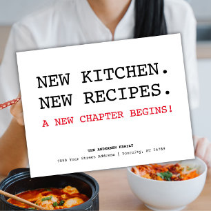 Nieuwe Recepten Keuken Foodie We Zijn Verhuisd Aankondigingskaart