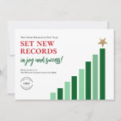 Nieuwe records instellen Kerstboom Chart Corporate Feestdagenkaart (Voorkant)