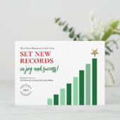 Nieuwe records instellen Kerstboom Chart Corporate Feestdagenkaart (Staand voorkant)