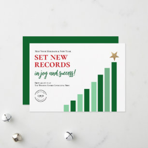 Nieuwe records instellen Kerstboom Chart Corporate Feestdagenkaart