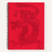 Nieuwe Red Chinese Dragon Sketchbook-laptop Notitieboek (Voorkant)