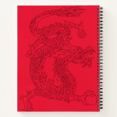 Nieuwe Red Chinese Dragon Sketchbook-laptop Notitieboek (Achterkant)