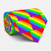 Nieuwe Regenboogvierkanten Stropdas (Opgerold)