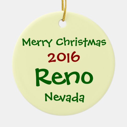 NIEUWE RENO NEVADA MERRY CHRISTMAS ORNAMENT 2016 (Voorkant)