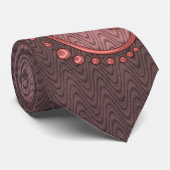 Nieuwe Retro Roze en bruine monogrammen Stropdas (Opgerold)