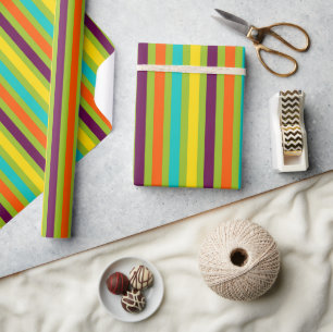Nieuwe Retro Strepen Cadeaupapier