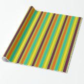 Nieuwe Retro Strepen Cadeaupapier (Uitgerold)