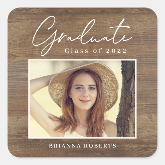 Nieuwe ritse rotsrogende moderne Afstuderen sticke Vierkante Sticker (Voorkant)