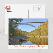 Nieuwe River Gorge Bridge in de Herfst Briefkaart (Voorkant / Achterkant)