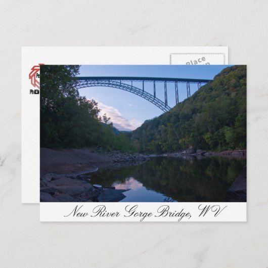 Nieuwe River Gorge Bridge in WV Briefkaart (Voorkant / Achterkant)