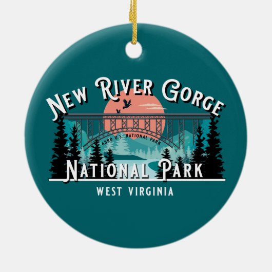 NIEUWE RIVER GORGE NATIONAL PARK HOLIDAY ORNAMENT (Achterkant)