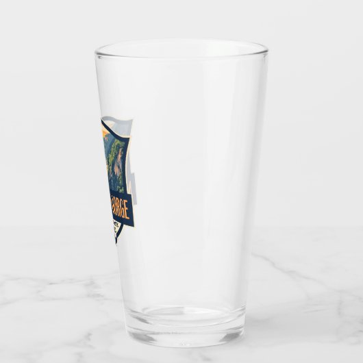 Nieuwe River Gorge National Park Illustratie Retro Glas (Links)