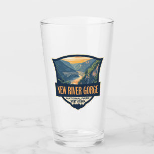 Nieuwe River Gorge National Park Illustratie Retro Glas