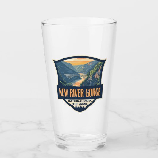 Nieuwe River Gorge National Park Illustratie Retro Glas (Voorkant)