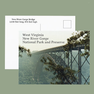 Nieuwe rivierkloofbrug West Virginia-foto Briefkaart