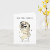 Nieuwe 'Roll Pug Birthday Card' Kaart (Gele Bloem)
