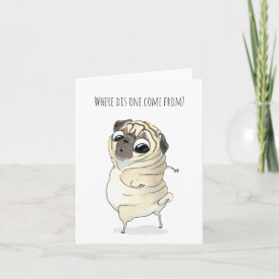 Nieuwe 'Roll Pug Birthday Card' Kaart