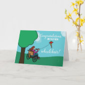 Nieuwe rolstoel Gefeliciteerd, Meisje, Kite Kaart (Gele Bloem)