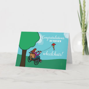 Nieuwe rolstoel Gefeliciteerd, Meisje, Kite Kaart