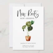 Nieuwe Roots Nieuw Adres Houseplant Verhuizen Aankondiging (Voorkant)
