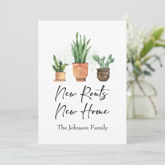 Nieuwe Roots We hebben New Home Blue verplaatst Aankondiging (Staand voorkant)