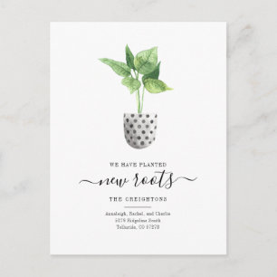 Nieuwe rots Eenvoudige Waterverf Plant verplaatsen Aankondigingskaart