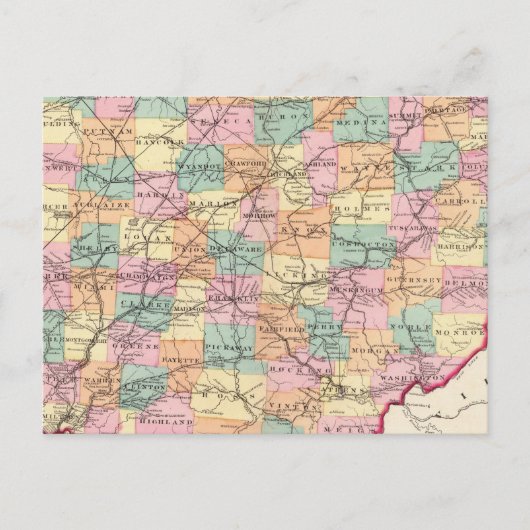 Nieuwe routekaart voor het spoor van de staat Ohio Briefkaart (Voorkant)