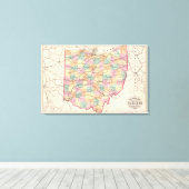 Nieuwe routekaart voor het spoor van de staat Ohio Canvas Afdruk (Insitu (Houten vloer))