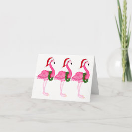 Nieuwe Roze Flamingo Kerst Kaart