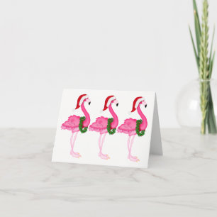 Nieuwe Roze Flamingo Kerst Kaart