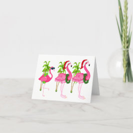Nieuwe Roze Flamingo Kerst Kaarten